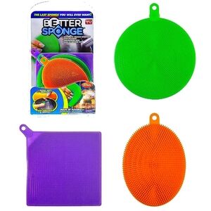 New Better Sponge Set Of Three (3) Mold & Mildrew Resistant Silicone Dish Sponge